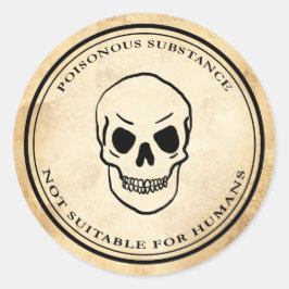 Adesivo Rótulo do crânio venenoso de alquimia venenosa do