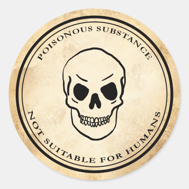 Adesivo Rótulo do crânio venenoso de alquimia venenosa do  (Frente)