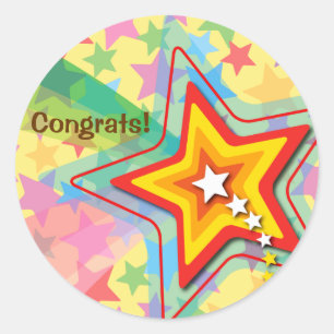 Adesivo Rótulo do Favor do Partido do Arco-Íris Superstar