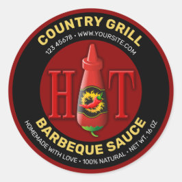 Adesivo Rótulo do frasco de molho quente