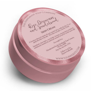 Adesivo Rótulo do Jar de Cosméticos Cor-de-rosa com Ingred