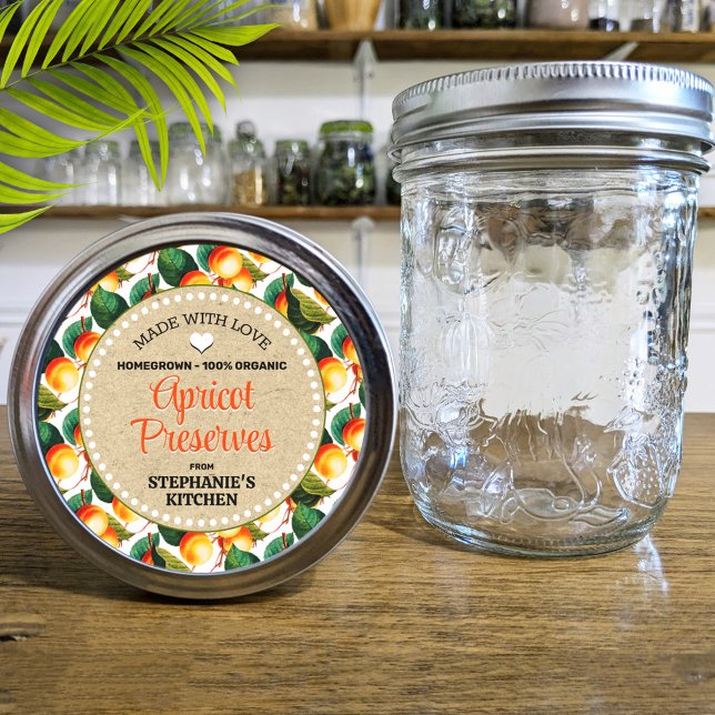 Adesivo Rótulo do Jar de Triagem de Latência de Apricots (Criador carregado)
