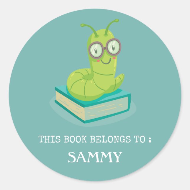 ADESIVO RÓTULO DO LIVRO: BOOKWORM DE BEBÊ (Frente)