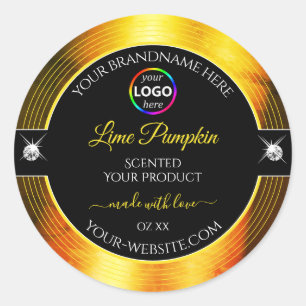 Adesivo Rótulo do logotipo Nobre Ouro brilhante Laranja