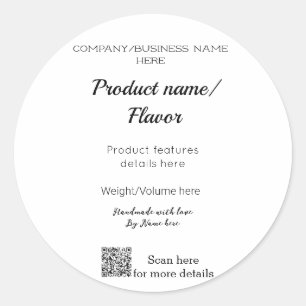 Adesivo Rótulo do nome do produto com seus detalhes Nome d