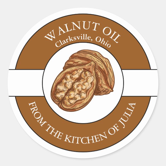 Adesivo Rótulo do Óleo de Noz (Frente)