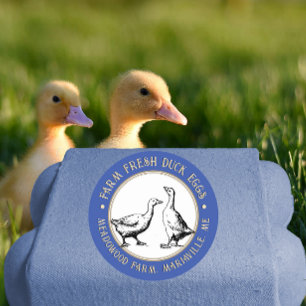 Adesivo Rótulo do Ovo rico Azul Rótulo da Cartonagem Pato 