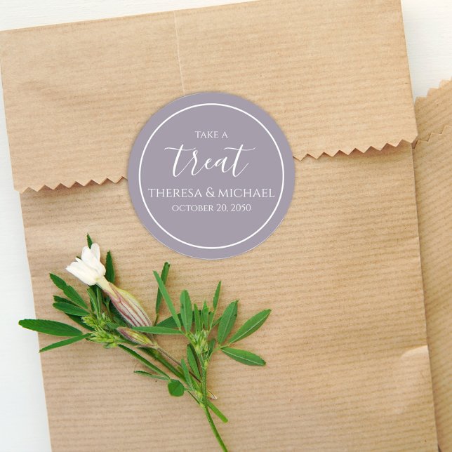 Adesivo Rótulo do Partido da Caligrafia Simples da Lavanda (Criador carregado)