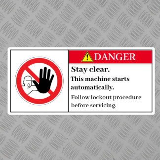 Adesivo Rótulo do Perigo Permaneça Claro