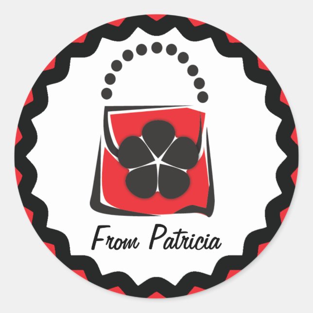 Adesivo Rótulo do presente de bolsa (Frente)