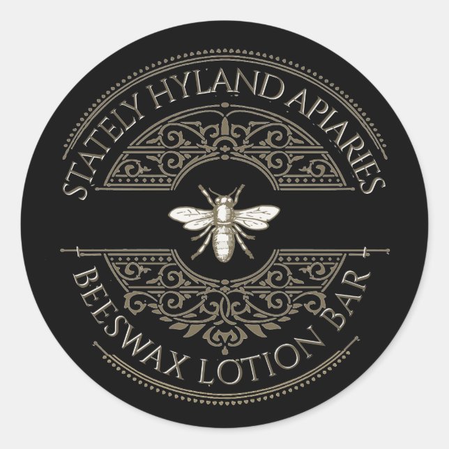 Adesivo Rótulo do produto Beeswax Soap ou Loja (Frente)