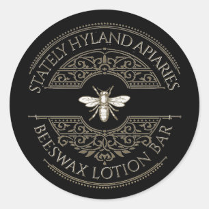 Adesivo Rótulo do produto Beeswax Soap ou Lotion Vintage