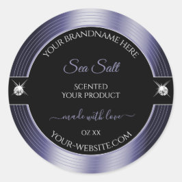 Adesivo Rótulo do Produto Brilhante Luxurioso Azul Negro B