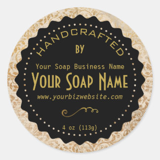 Adesivo Rótulo do Produto Ephemera Vintage Soap Dourado