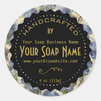 Adesivo Rótulo do Produto Ephemera Vintage Soap Dourado