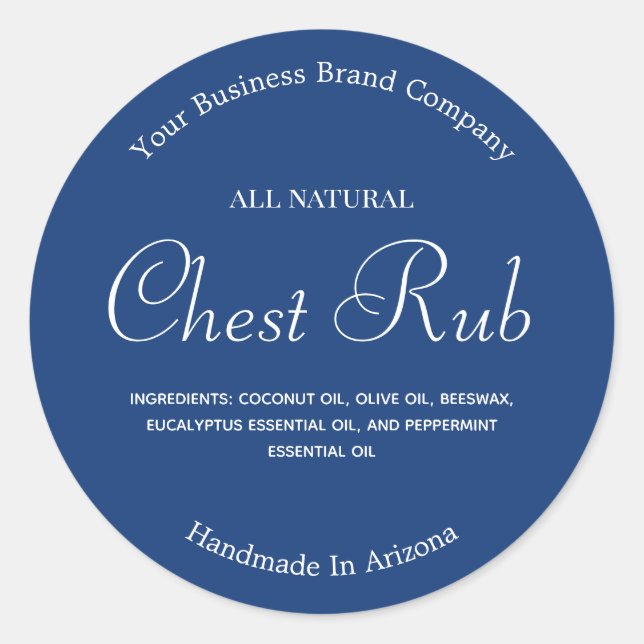 Adesivo Rótulo do Produto Eucalyptus Frio-Pomada Azul (Frente)