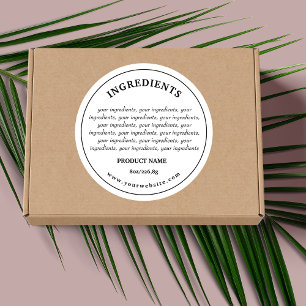 Adesivo Rótulo do produto Ingredientes