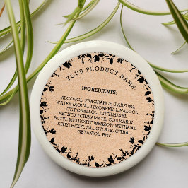 Adesivo Rótulo do produto Ingredientes de cartão | Sabão