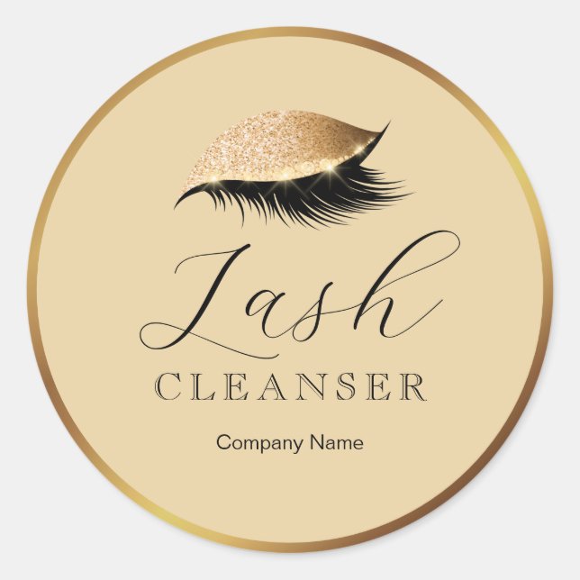 Adesivo Rótulo do Produto Limpador de Lash Dourado Moderno (Frente)