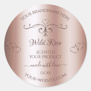 Adesivo Rótulo do produto Ouro Luxuriano Rótulo do Rosa