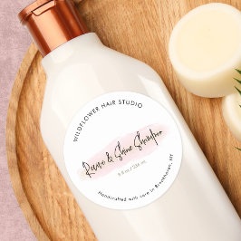 Adesivo Rótulo do Produto Salão de Cabelo Dourado Cor-de-r