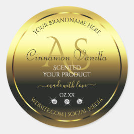 Adesivo Rótulo do produto Shimmery Dourado de luxo Joias M