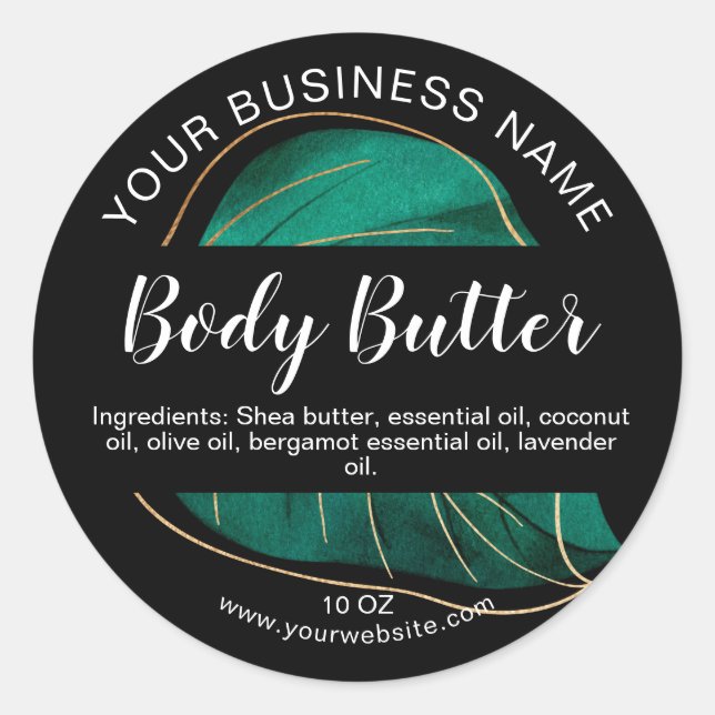 Adesivo rótulo do produto tropical folha de bananeira de m (Frente)