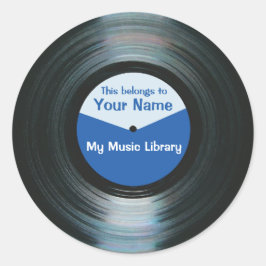 Adesivo Rótulo do Registro de Música do Vinil Preto
