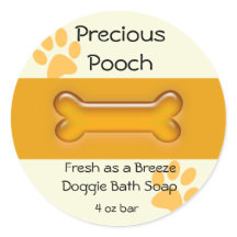 Rótulo do Sabão Cão - Círculo laranja