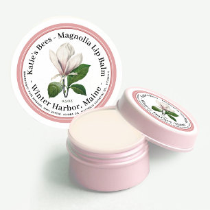 Adesivo Rótulo do Selo do Lip com Ilustração da Flor Cor-d