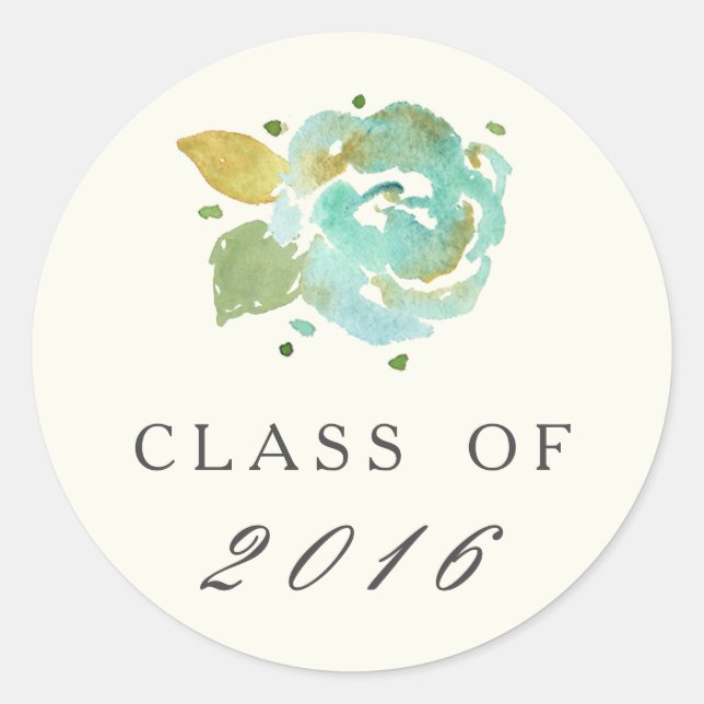 Adesivo Rótulo do Vinheta de Graduação de Lavish Florals (Frente)