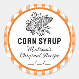 Adesivo Rótulo do xarope de milho com padrão de controlo l