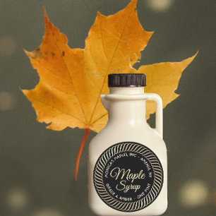 Adesivo Rótulo do Xarope do Mapeamento Espiral Dourado a P