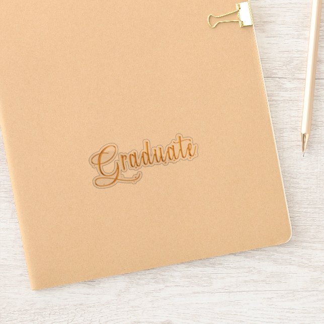 Adesivo Rótulo dourado de graduado (Notebook)
