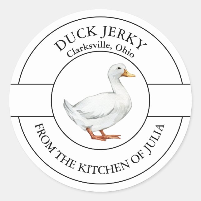 Adesivo Rótulo Duck Jerky (Frente)