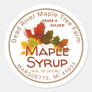 Adesivo Rótulo Editável Mapeamento Xarope Leaf Trio