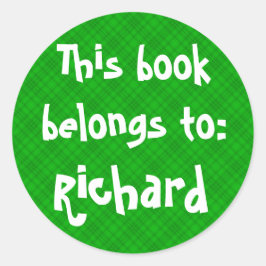 Adesivo Rótulo "Este Livro Pertence A" da Xadrez Verde