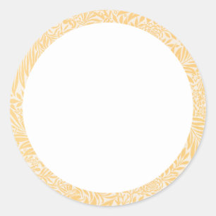 Adesivo Rótulo floral amarelo e branco em branco