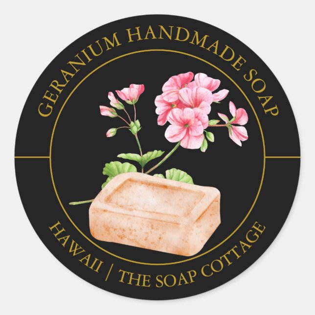 Adesivo Rótulo Geranium Soap (Frente)