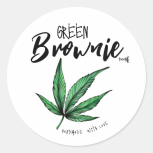 Adesivo rótulo Green Brownie Edibles