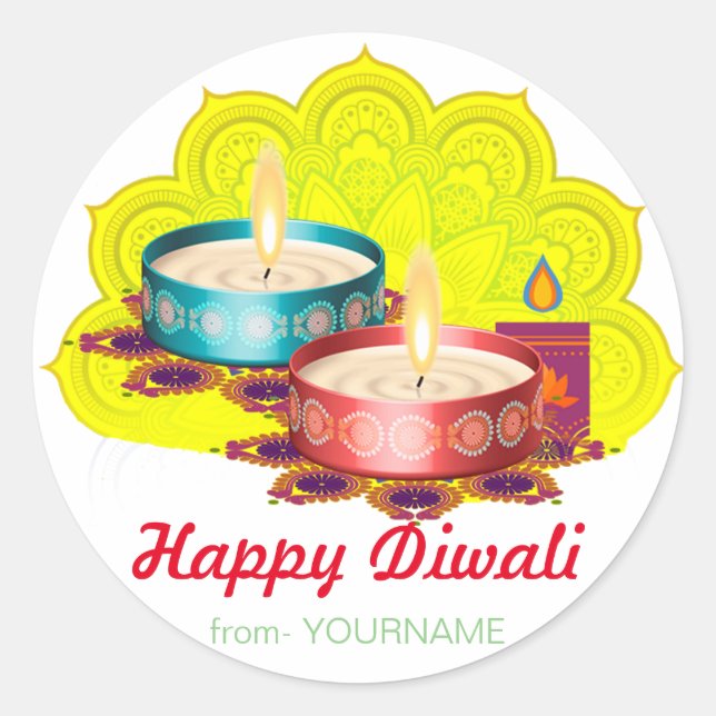Adesivo Rótulo Happy Diwali (Frente)