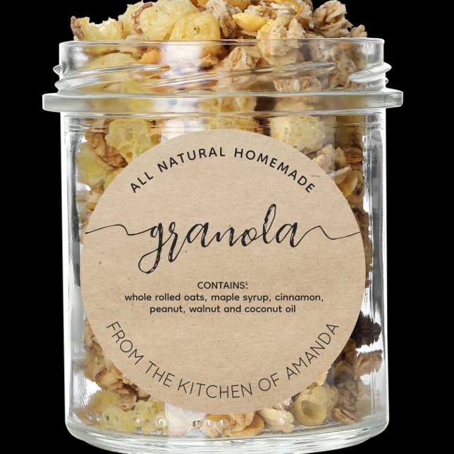 Adesivo Rótulo "Homemade Granola" Russo (Criador carregado)