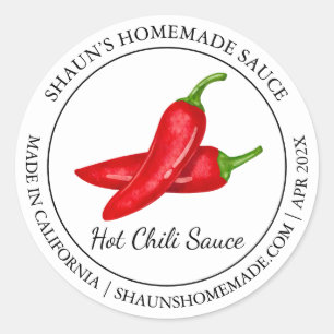 Adesivo Rótulo Hot Chili Sauce Modern