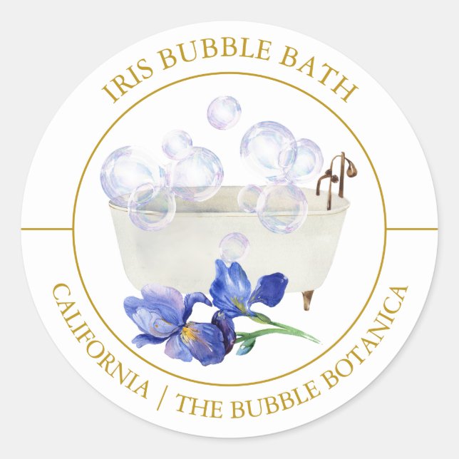 Adesivo Rótulo Iris Bubble Bath (Frente)