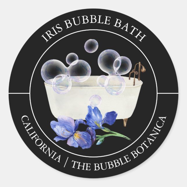 Adesivo Rótulo Iris Bubble Bath (Frente)