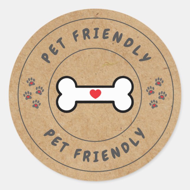 Adesivo Rótulo Kraft Pet Friendly com osso (Frente)