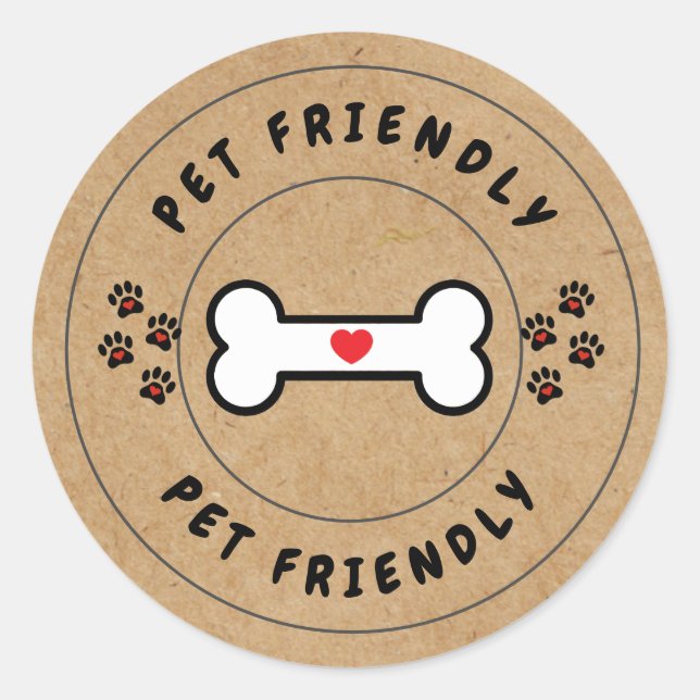 Adesivo Rótulo Kraft Pet Friendly com osso (Frente)