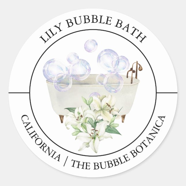 Adesivo Rótulo Lily Bubble Bath (Frente)