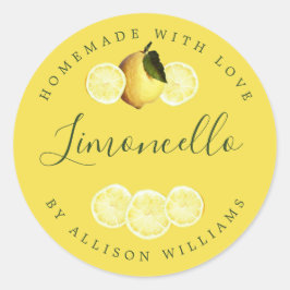Adesivo Rótulo Limoncello de Homemade Personalizado Amarel