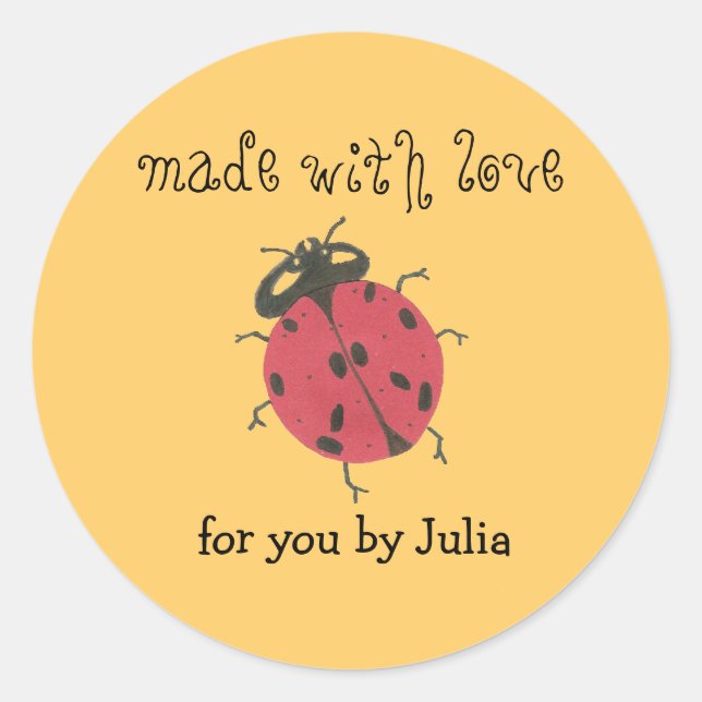 Adesivo Rótulo "Made With Love" (Frente)